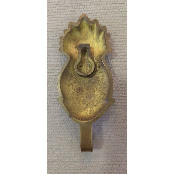 Vintage Brass Pineapple Wall Coat Robe Hook 5" Long - Picture 5 of 7